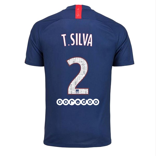 Camiseta Paris Saint Germain NO.2 T.Silva Primera equipación 2019-2020 Azul